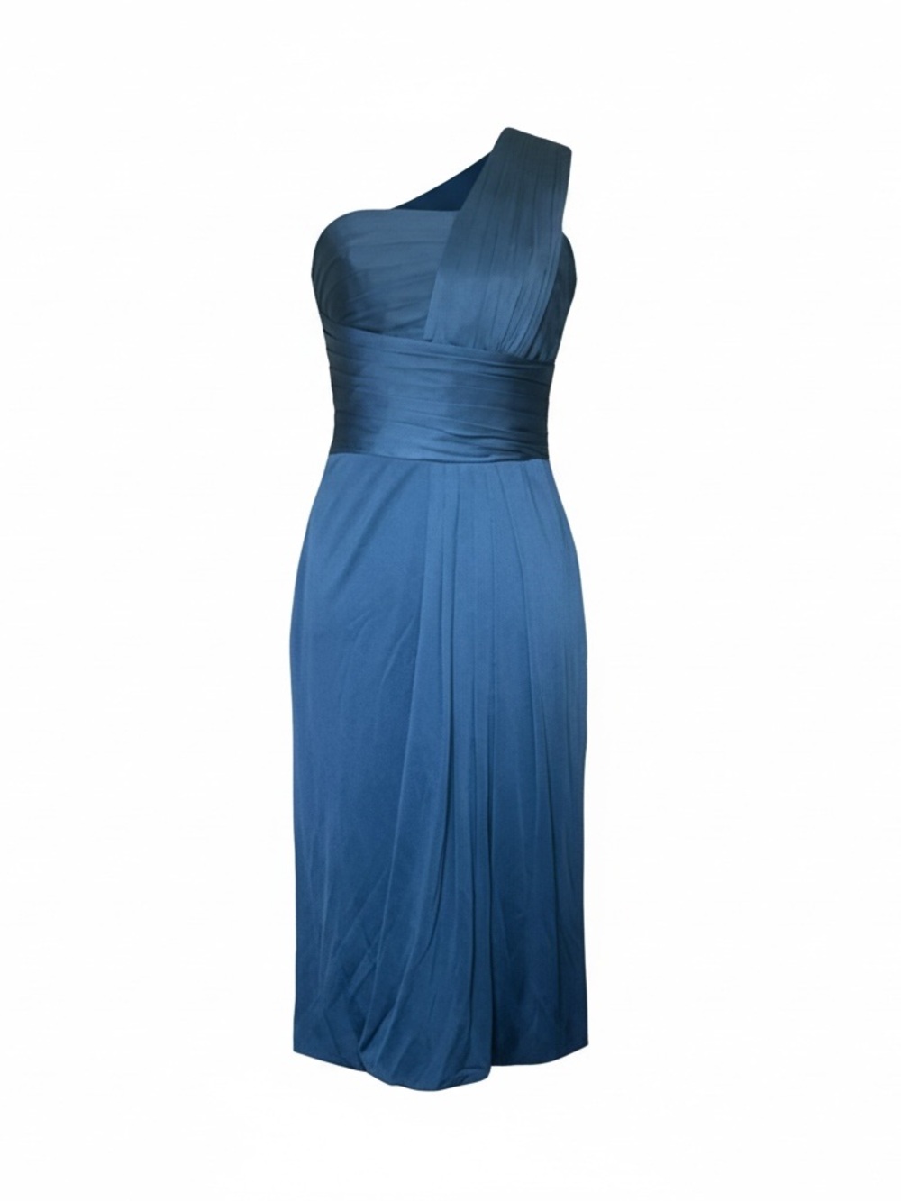 3.1 PHILLIP LIM vintage blue one shoulder 100% silk cocktail dress size small